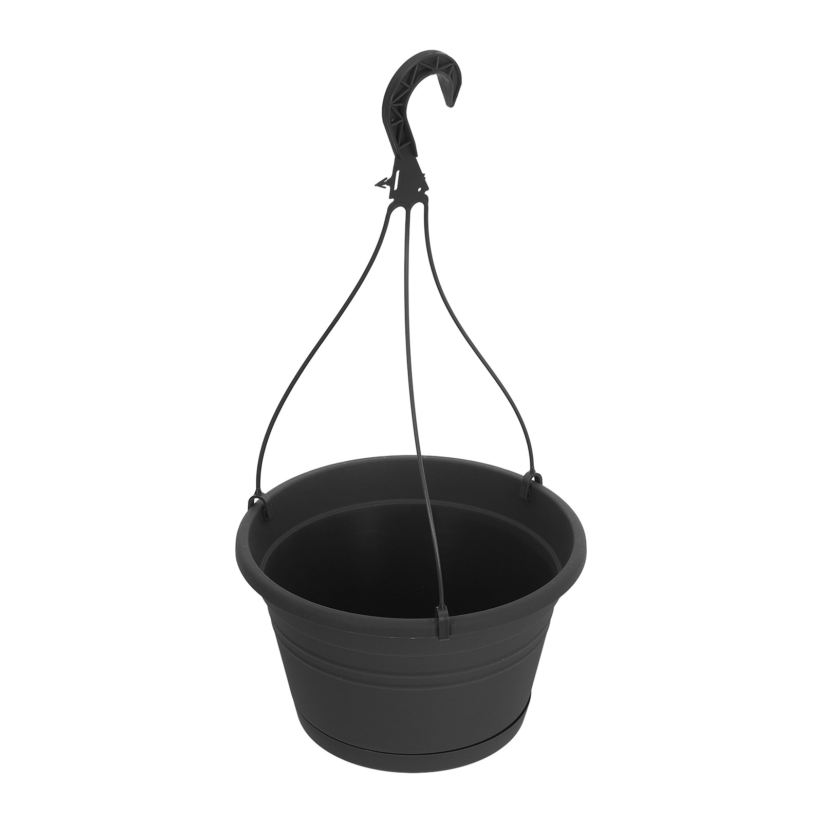 Spider Plant Hanging - 1個入り、吊り下げ式のスパイダープランツ用鉢。クリエイティブなデザインのプラスチック製花鉢。濃いグレー色。バルコニーの装飾や、屋内・屋外での吊り下げ式花壇として使用可能。