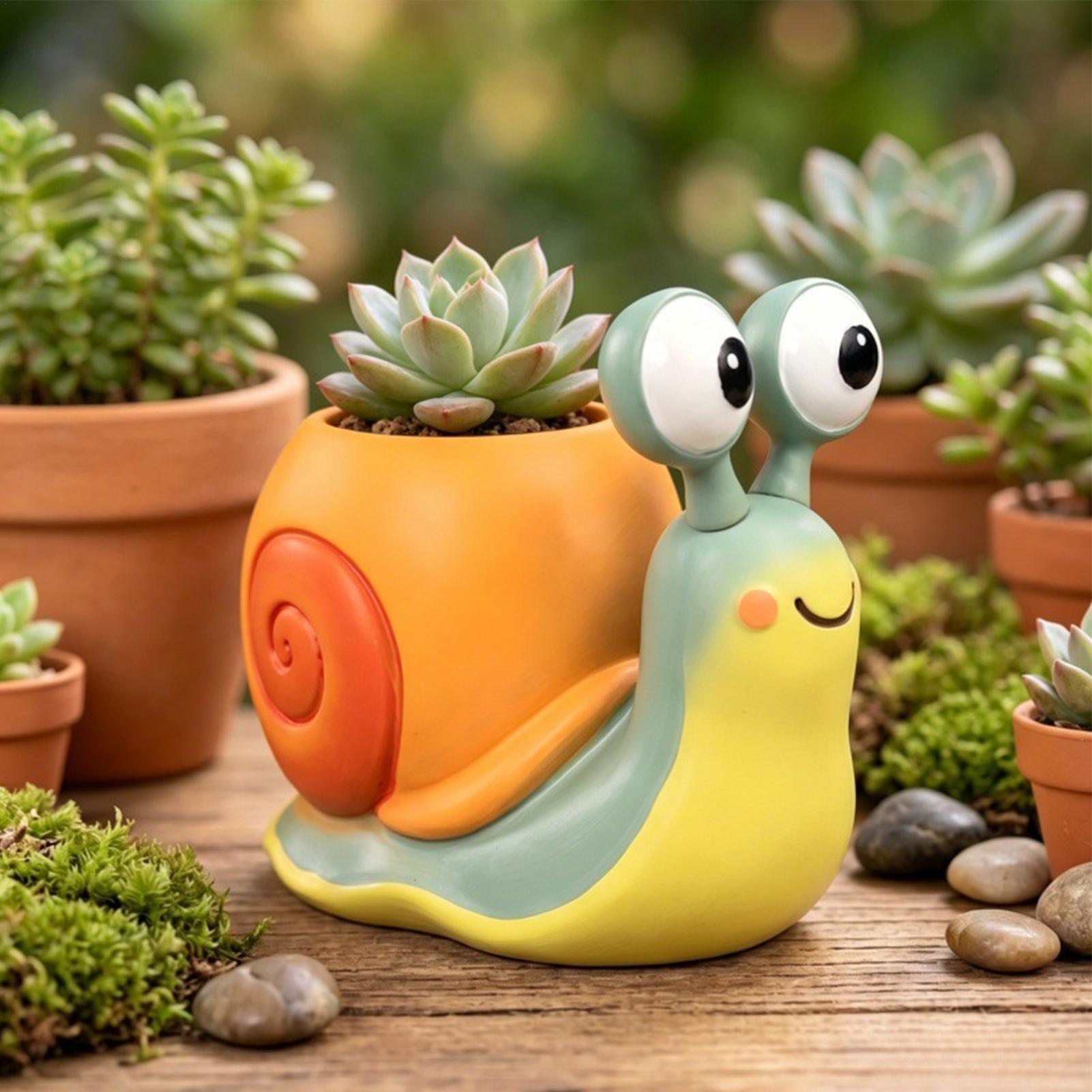 カタツムリ型フラワーポット カタツムリ型植木鉢 ペンホルダー - Echeveria Succulent のレビューと価格