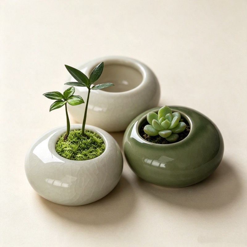ミニアイス クラック グレイズド プラントポット クリエイテ - Echeveria Succulent のレビューと価格