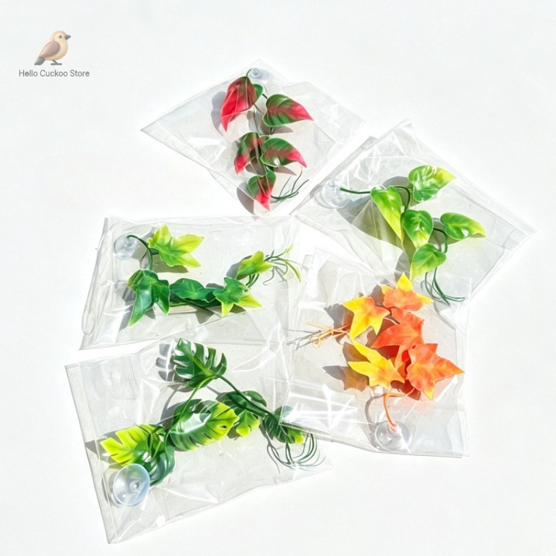 人工ポトスのつる性植物、爬虫類テラリウム装飾、ヤモリやジャン - Spider Plant Hanging のレビューと価格