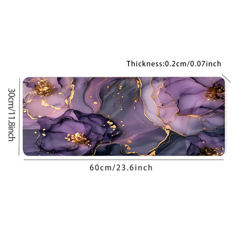 紫色の大理石柄マウスパッド、金縁付きHDデスクマット、滑り止 - Tradescantia Purple のレビューと価格