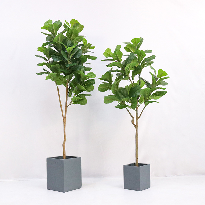人工観葉植物、プラスチック製の鉢植え、フィドルリーフフィカス - Ficus Lyrata Tree のレビューと価格