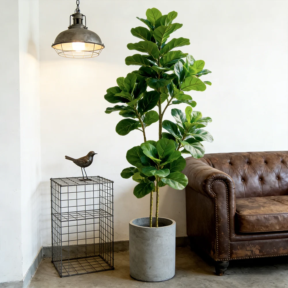 64/122cm人工フィドルフィグツリー、偽オーク植物、トロ - Ficus Lyrata Tree のレビューと価格