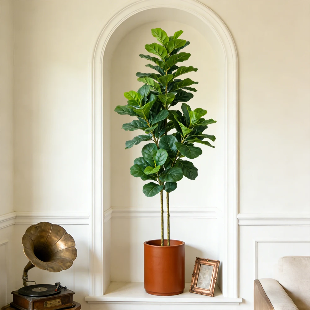 64/122cm人工フィドルフィグツリー、偽オーク植物、トロ - Ficus Lyrata Tree のレビューと価格