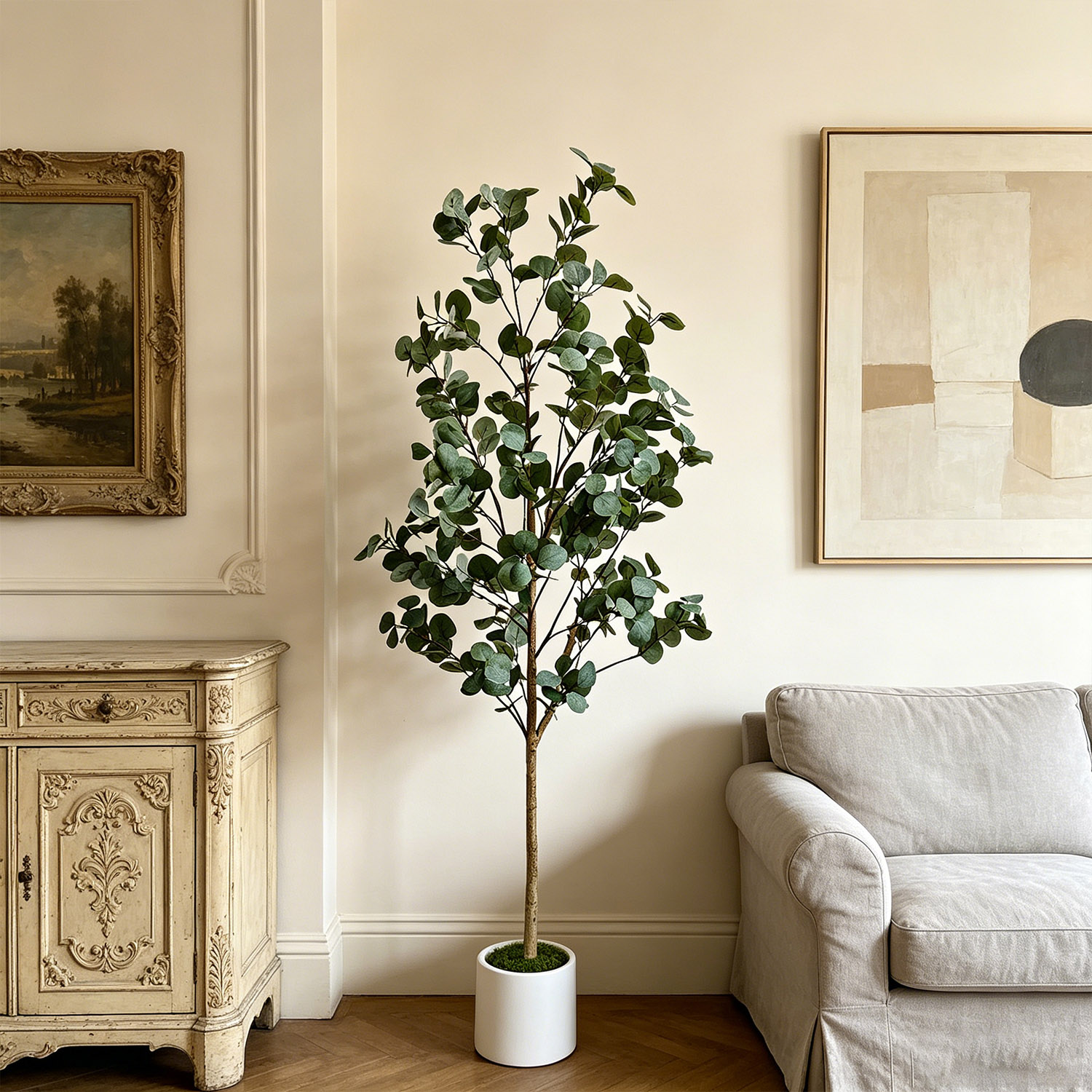 120-155cm/5.1フィートの人工ユーカリの木、リアル - Ficus Lyrata Tree のレビューと価格