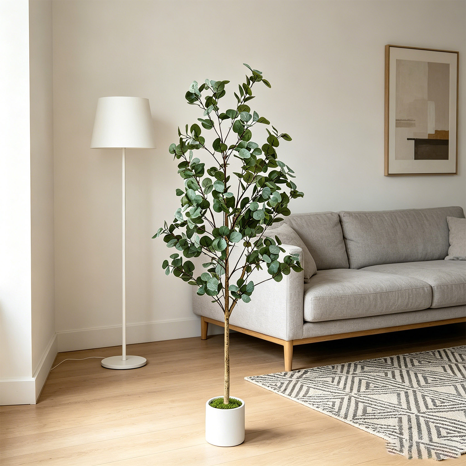 120-155cm/5.1フィートの人工ユーカリの木、リアル - Ficus Lyrata Tree のレビューと価格