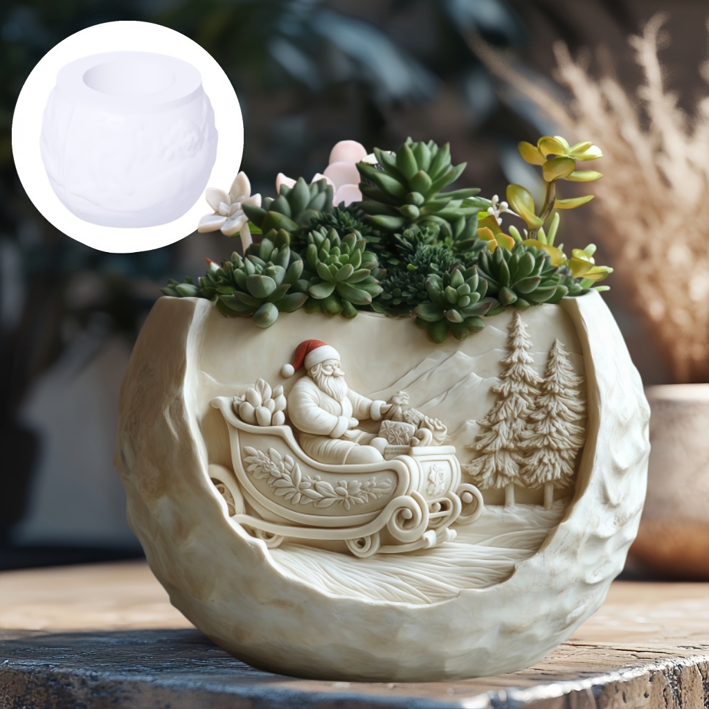 杉のそりサンタクロースレリーフキャンドルカップ石膏シリコンモ - Echeveria Succulent のレビューと価格