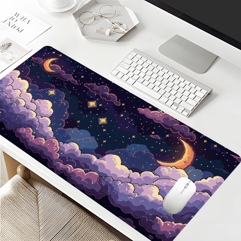 紫の星空雲柄マウスパッド - 滑り止め付き特大ドリーミーゲー - Tradescantia Purple のレビューと価格