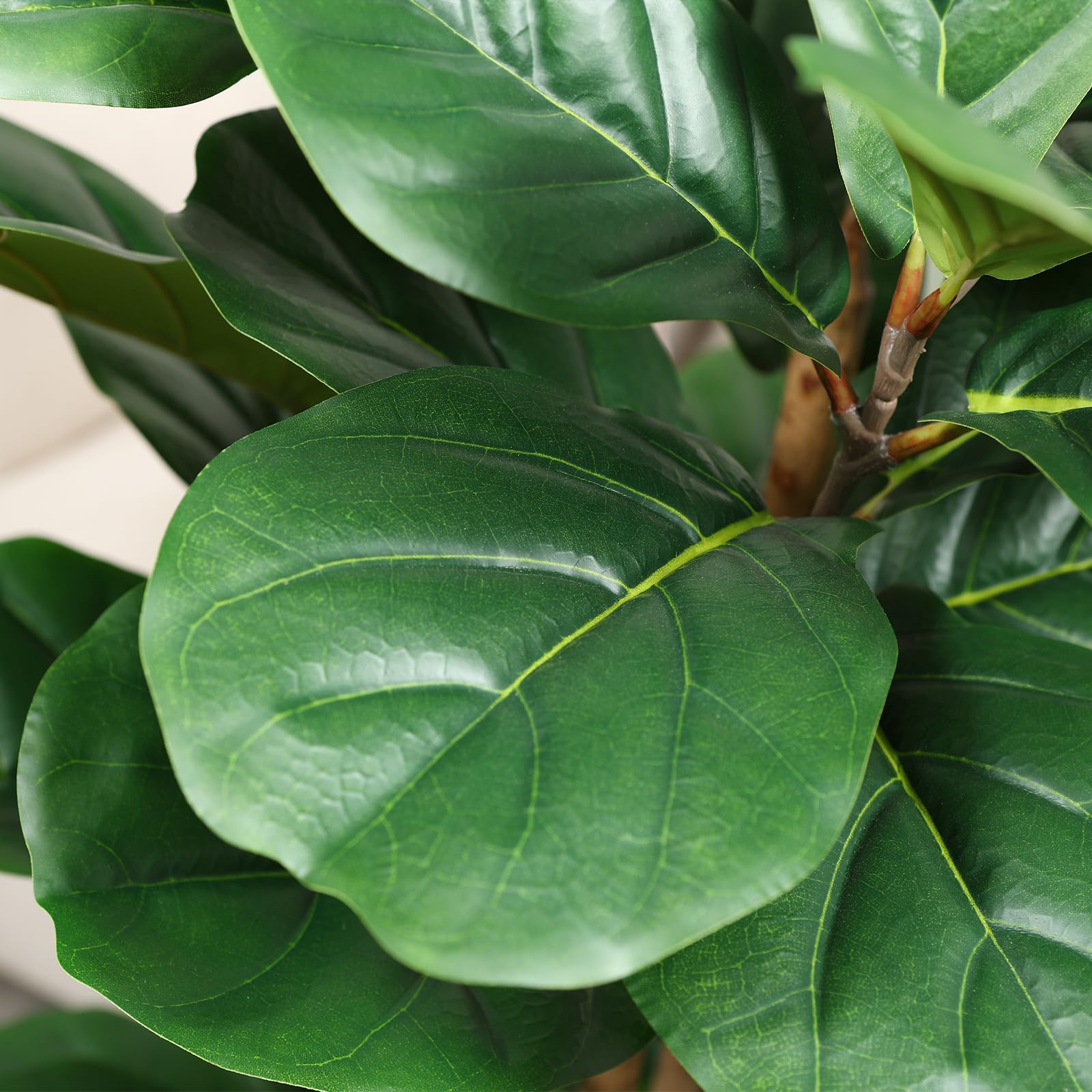 白いプランター付きの人工フィドルリーフフィギュアムツリー。高 - Ficus Lyrata Tree のレビューと価格